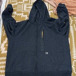 Ariat men’s Rebar Charcoal Zip-Up Hoodie